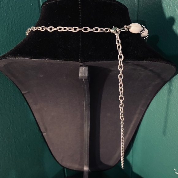 SOLD - Real Deer Bone Beaded Stone Cross Necklace - Picture 10 of 13